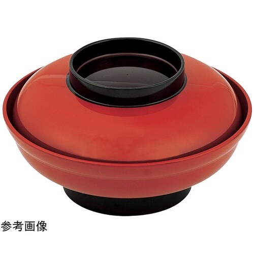6.5寸 大輪浅型丼 朱ツバ黒 2108