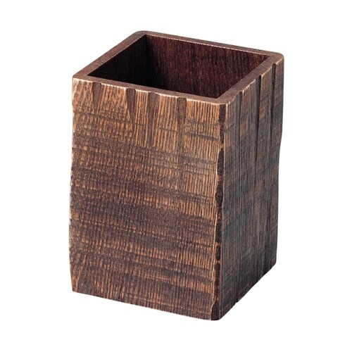 木製8cm 角荒彫箸立栃 8591430