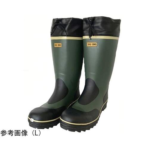 安全ゴム長靴 グリーン 鋼鉄先芯入り 2