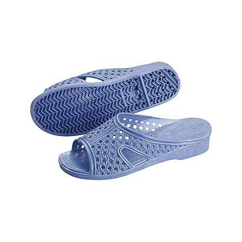 婦人シャワーサンダル 前あき L ブルー