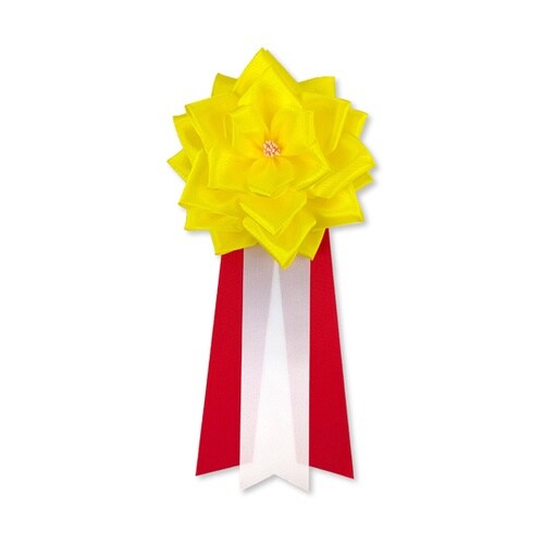 【リボンバラ徽章】 リボン徽章 大 黄