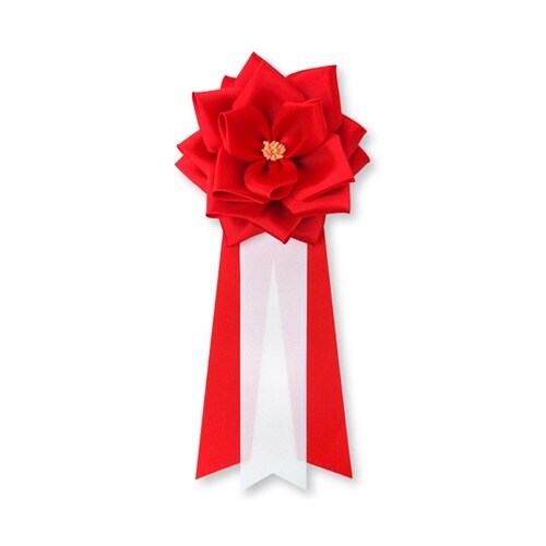 【リボンバラ徽章】 リボン徽章 中 赤