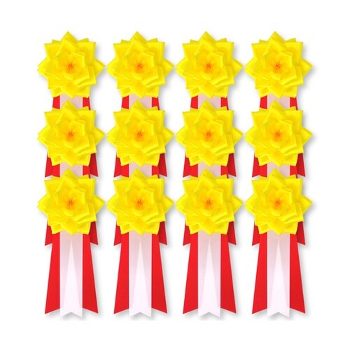 【リボンバラ徽章】 リボン徽章 中 黄