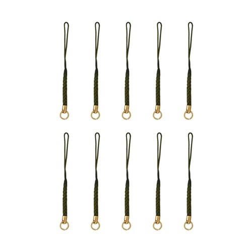 カン付根付紐 8cm 緑 1組(10本入