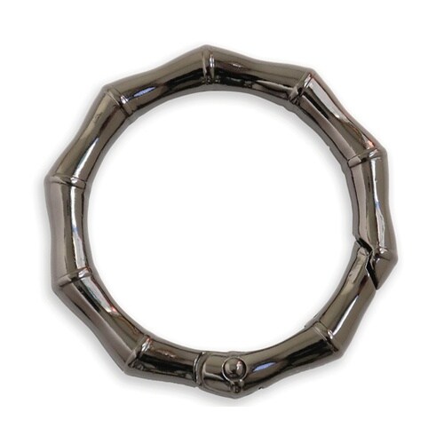 丸型竹節カラビナ 48mm ブラックニッ