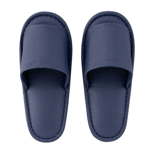 レザー風外縫いスリッパ