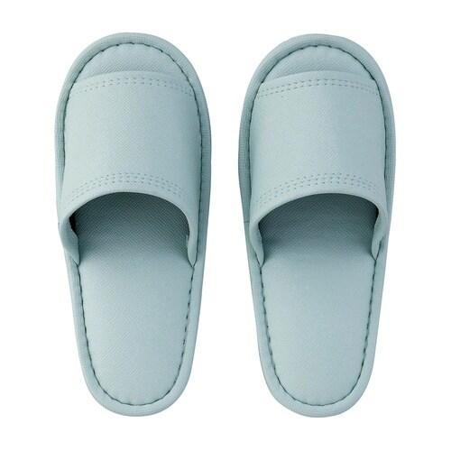 レザー風外縫いスリッパ