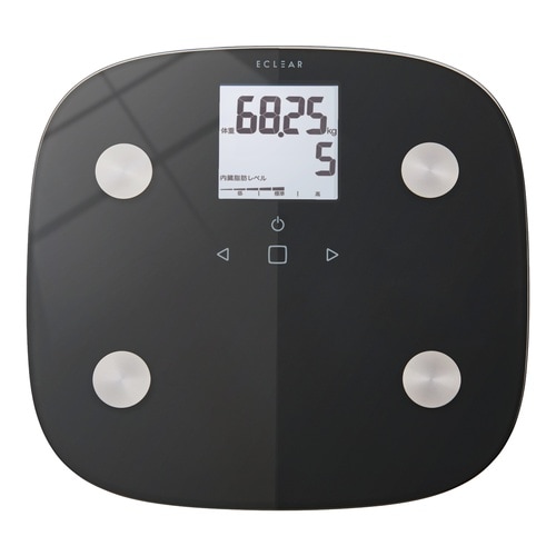 体重計 体組成計 8項目測定 乗るだけ自動認識 黒