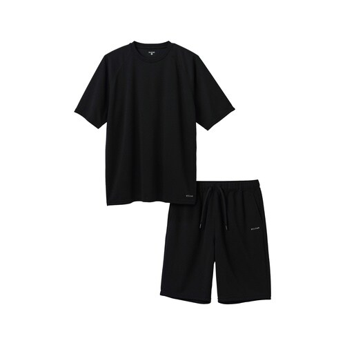 リカバリーウェア 半袖ハーフ上下 疲労回復 S 黒