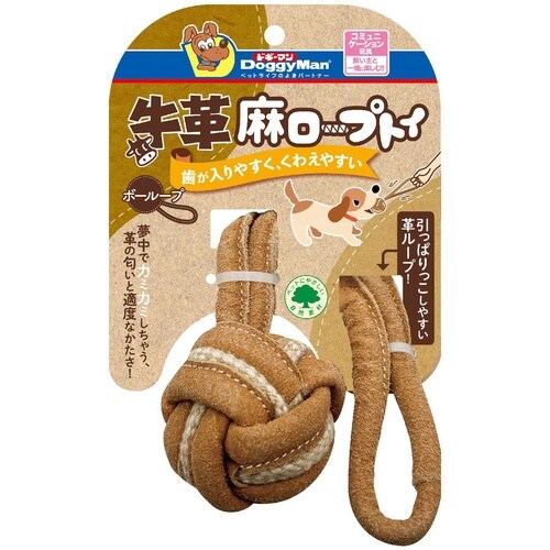 牛革麻ロープトイボーループ