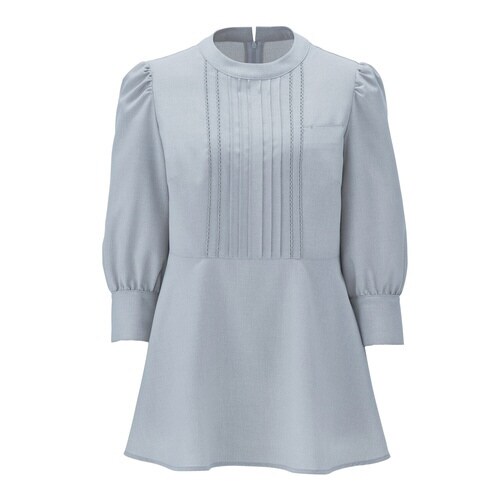 八分袖ブラウスAUB4300ブルー19G