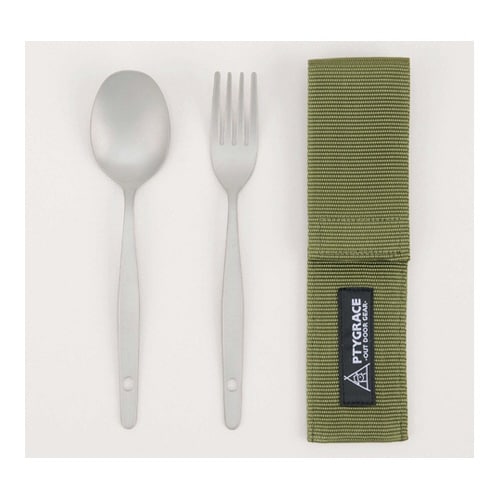 チタン スプーン&フォークセット 大 収