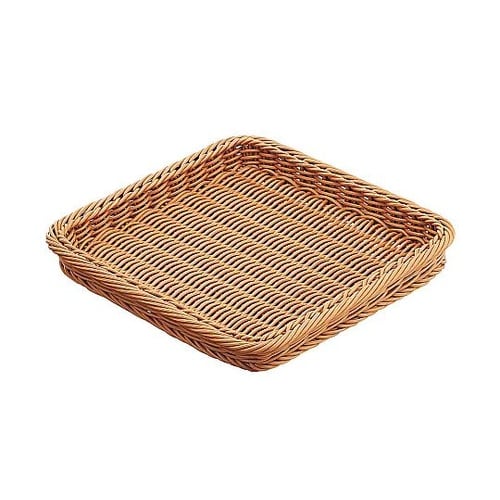 PP製バスケット 30cm角 ブラウン