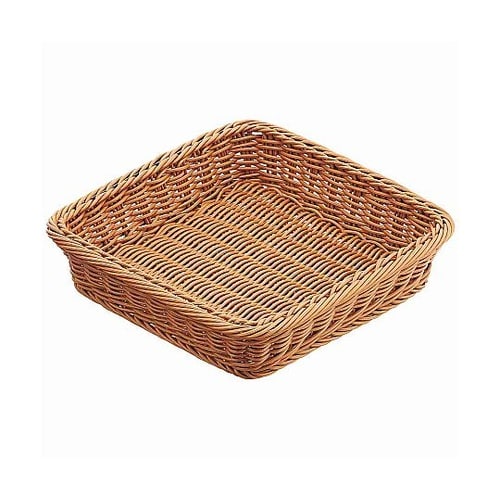 PP製バスケット 30cm角 ブラウン