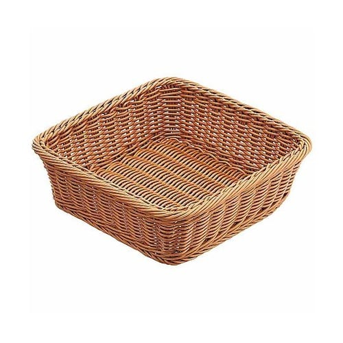 PP製バスケット 30cm角 ブラウン