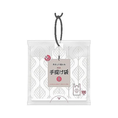 ポリ袋 S 100枚入り 手提げ 紐付き