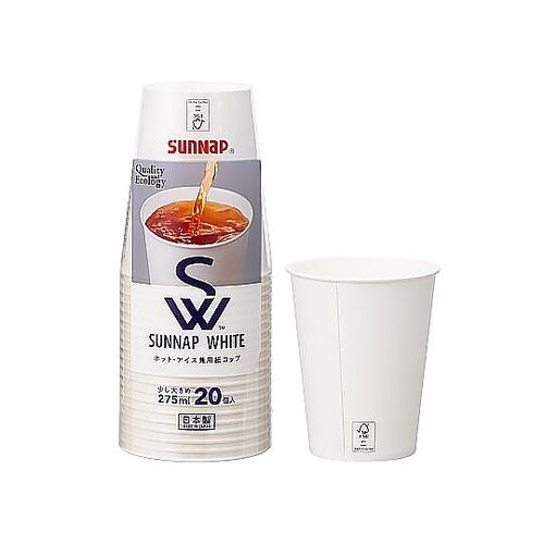 紙コップ 275mL ホワイトペーパカッ