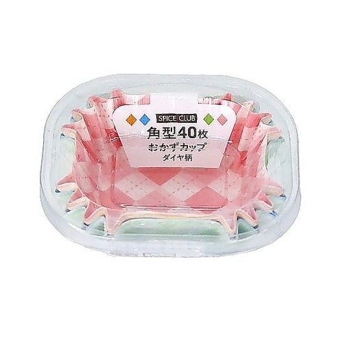 おかずカップ 角 40枚入 ダイヤ柄