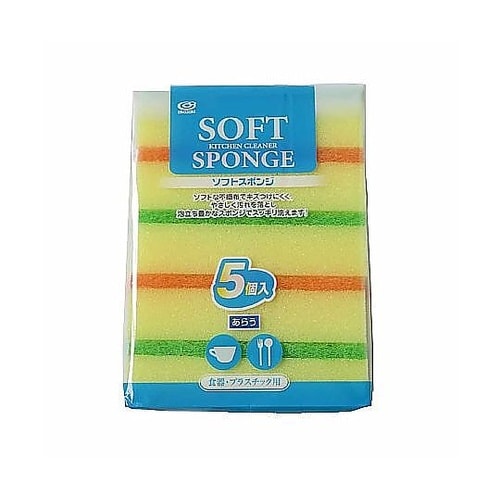 キッチンスポンジ ソフトスポンジ 5個組