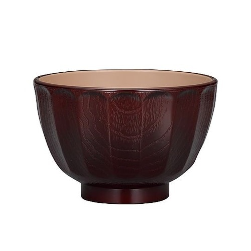 汁椀 漆塗菊彫 溜色