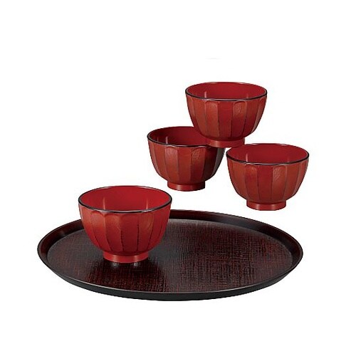 汁椀 抗菌 根来 4個入 盆付き