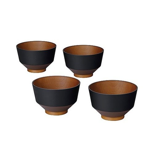 汁椀 和の色 漆黒 4個入