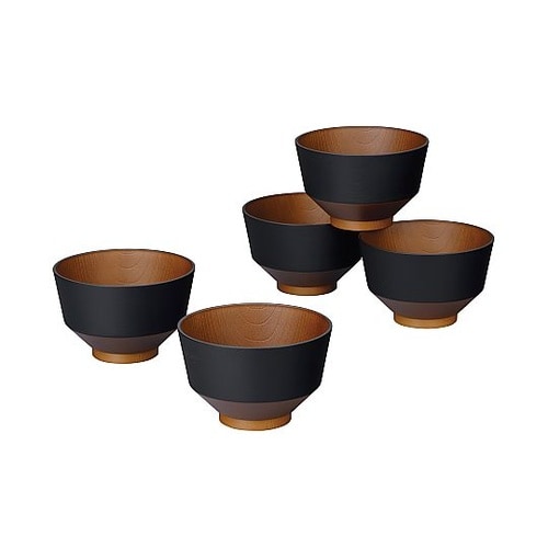 汁椀 和の色 漆黒 5個入