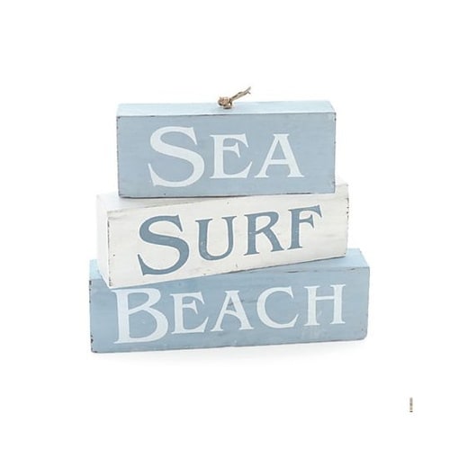 オブジェ ウッドブロック 木製 ブルー