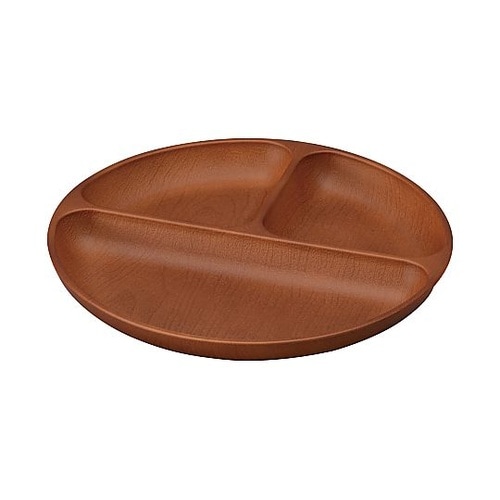 ランチプレート 木目丸仕切プレート 抗菌