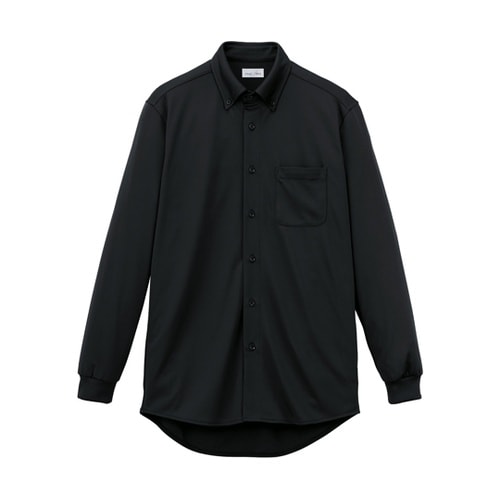 ユニセックスボタンダウン長袖シャツ ブラ