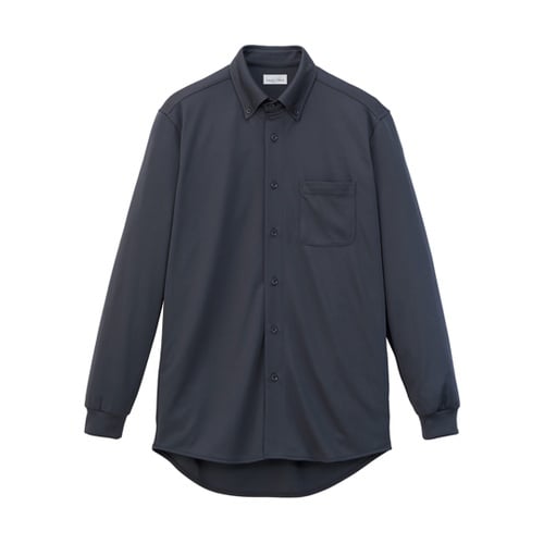 ユニセックスボタンダウン長袖シャツ チャ