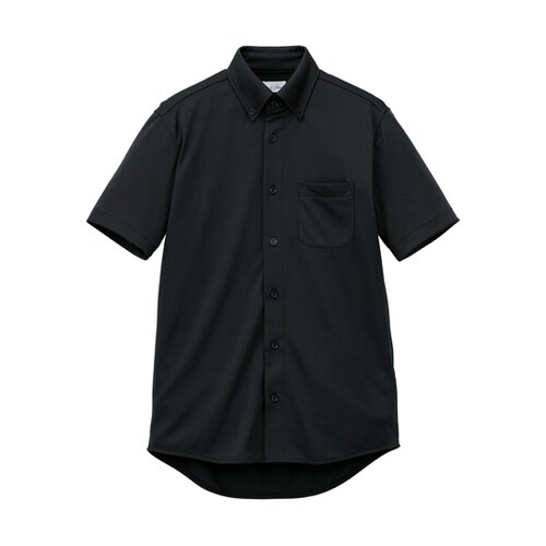 ユニセックスボタンダウン半袖シャツ ブラ