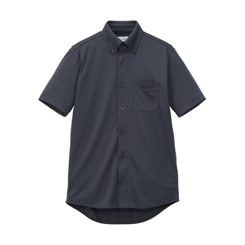 ユニセックスボタンダウン半袖シャツ チャ