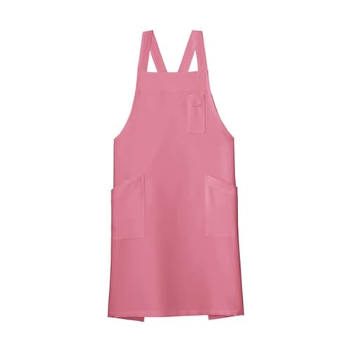 バッククロス胸当てエプロン ピンクベージ