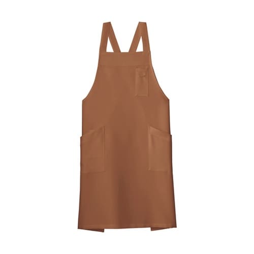 バッククロス胸当てエプロン モカ フリー