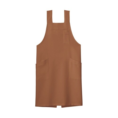 H型胸当てエプロン モカ L FK716