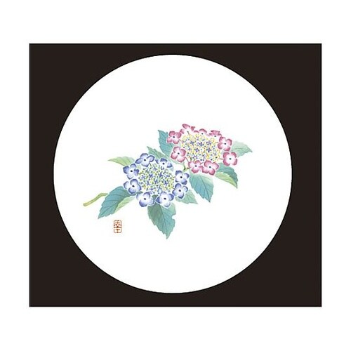和風コースター 丸WCO−M5N あじさ