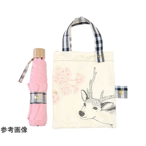 MKN 55cm耐風楽ミニ傘 鹿と桜 ピ