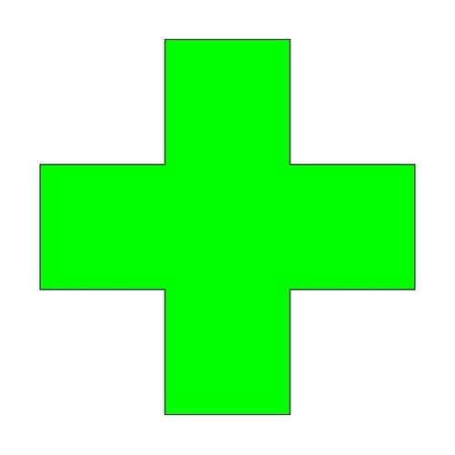 ヘルメット用ステッカー 緑十字 1袋(2