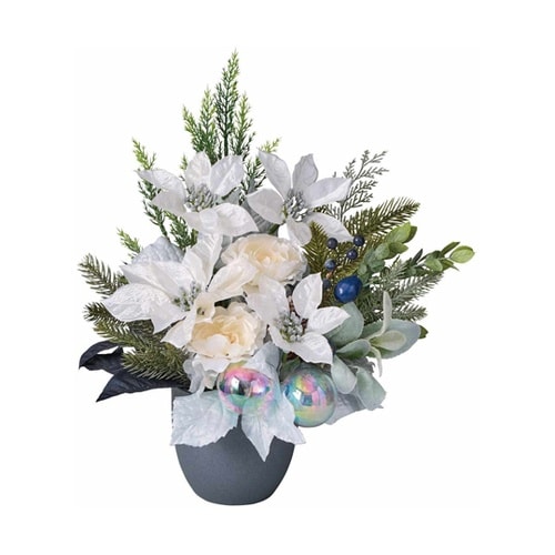 ウィンターポインセチア造花 アレンジ 5