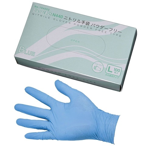 ニトリル手袋 N440ブルー(粉なし)L