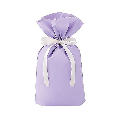 梨地リボン付きギフトバッグ パープル 幅