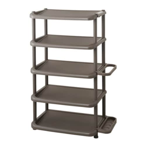 シューズラック ワイド 5段 ブラウン