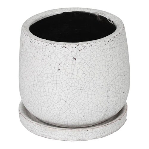フラワーポット M 高さ14cm グレイズドポット