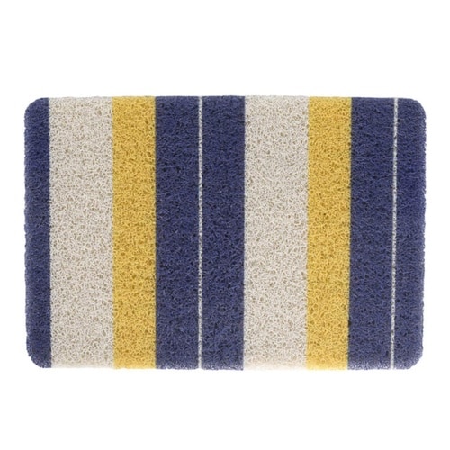 玄関マット 50×70cm ネイビーイエロー