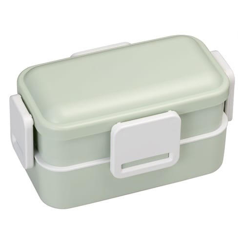 弁当箱 2段 600ml 抗菌 ふわっと グリーン