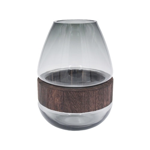 花瓶 ガラスベース フォグウッド ドロップ S