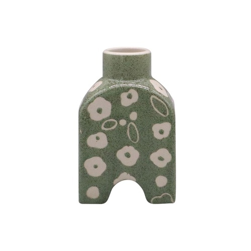 花瓶 ポーリッシュフラワーベース グリーン