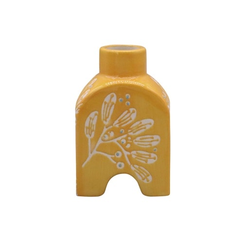 花瓶 ポーリッシュフラワーベース イエロー