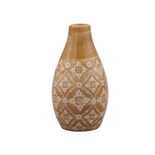 花瓶 ポーリッシュフラワーベース ブラウン